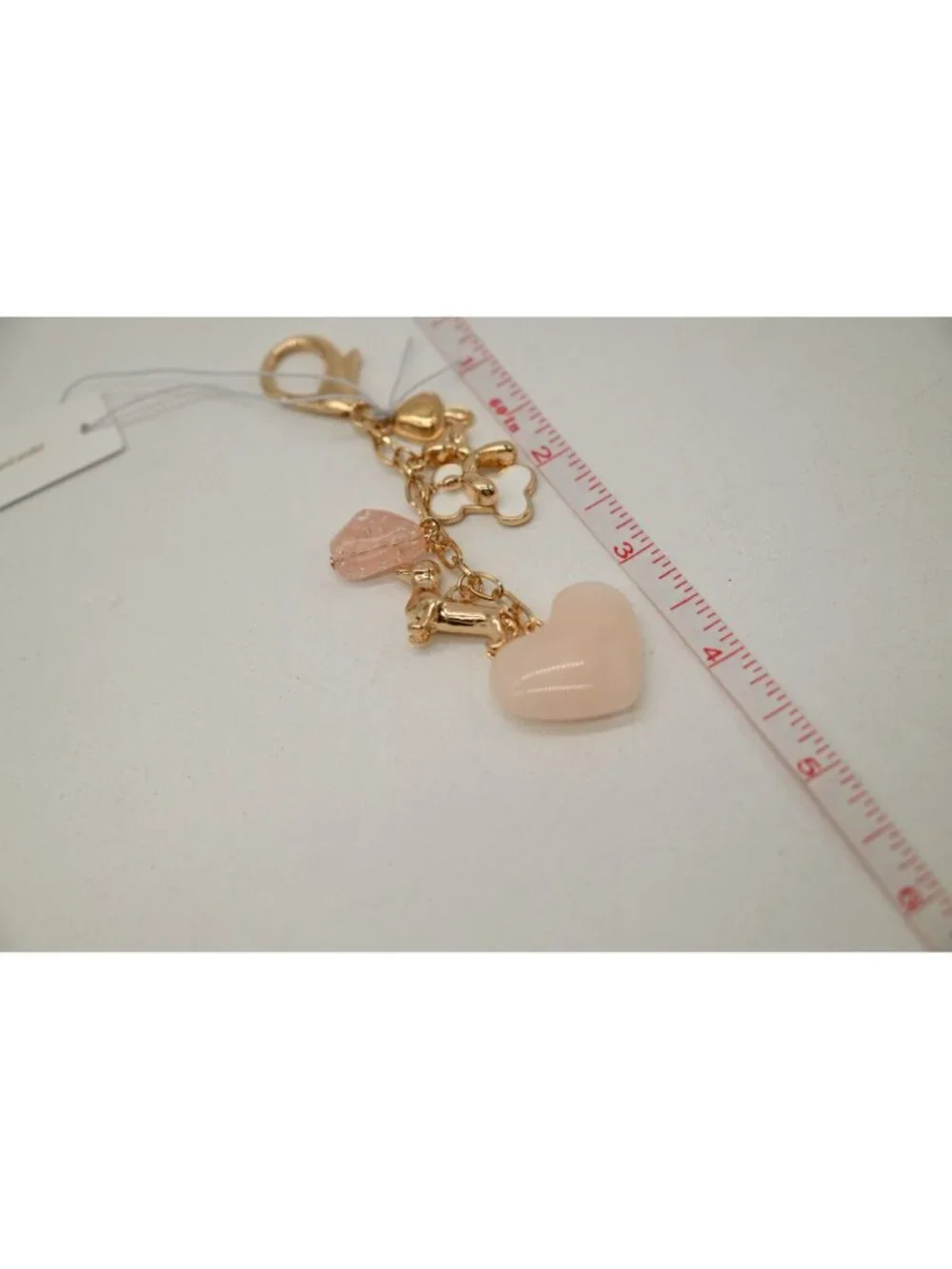 NWT Josslyn Bag Charm Heart Dog Bone Key Chain Pink Dachshund Accessory Jewelry